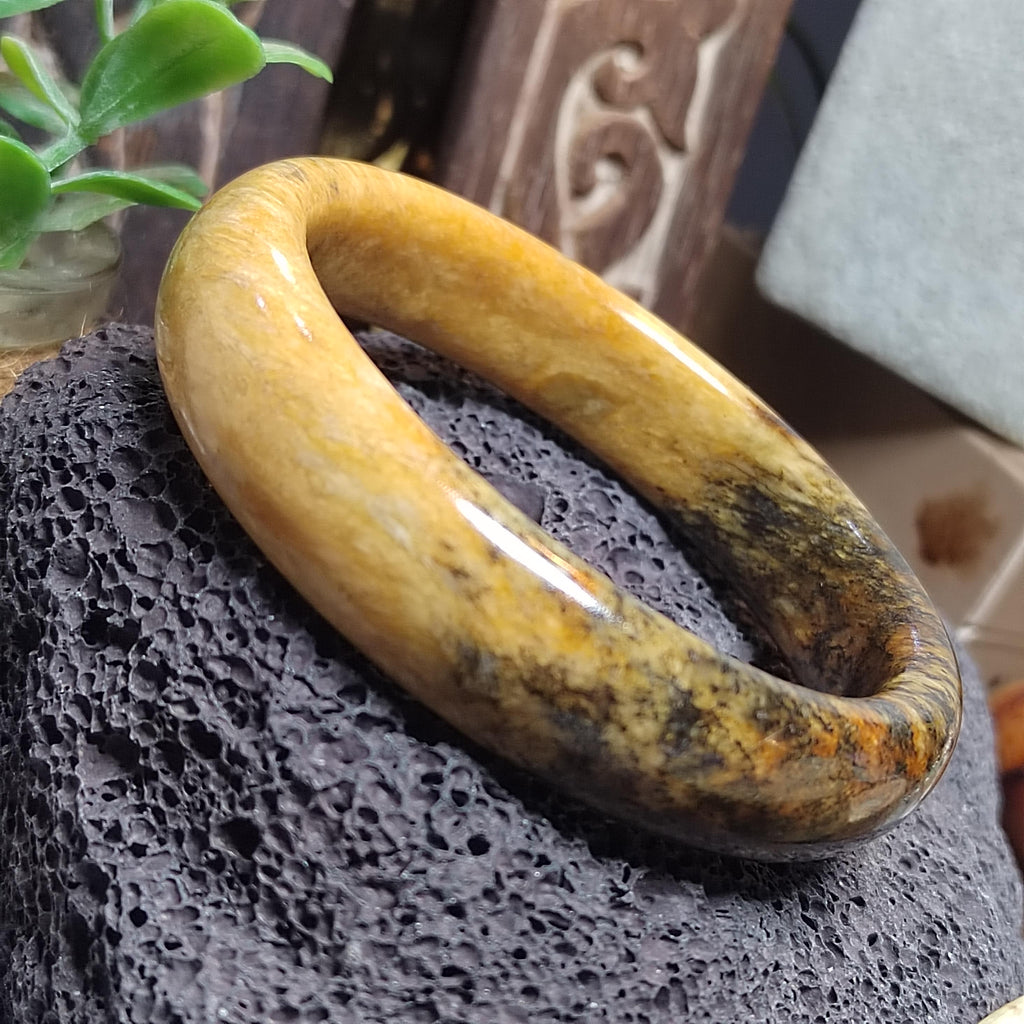 Certified Natural Xiuyan Jade Bangle 64.4mm Unisex SL562 SL Precious