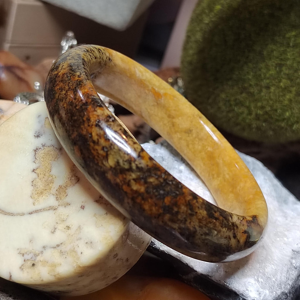 Certified Natural Xiuyan Jade Bangle 64.4mm Unisex SL562 SL Precious