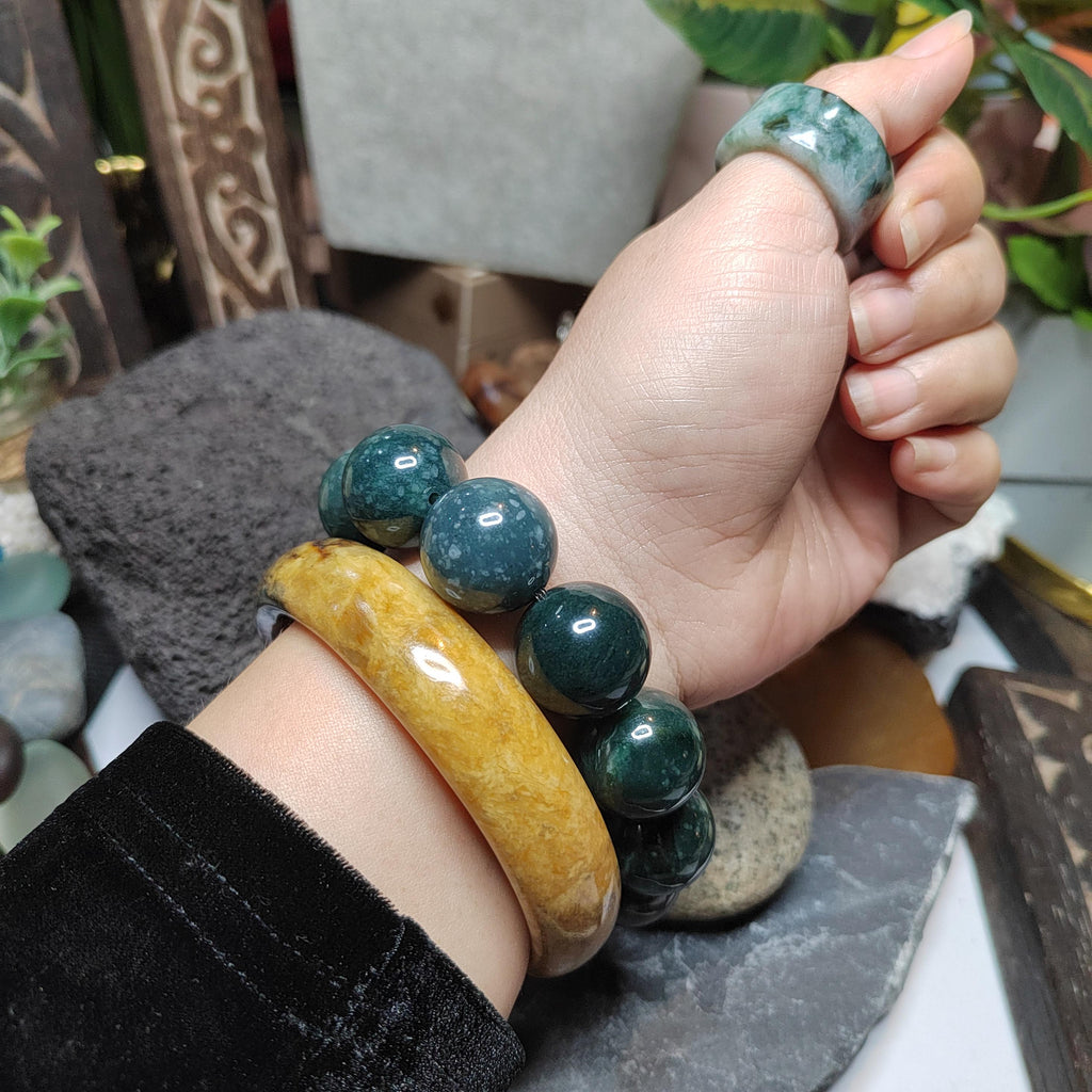 Certified Natural Xiuyan Jade Bangle 64.4mm Unisex SL562 SL Precious