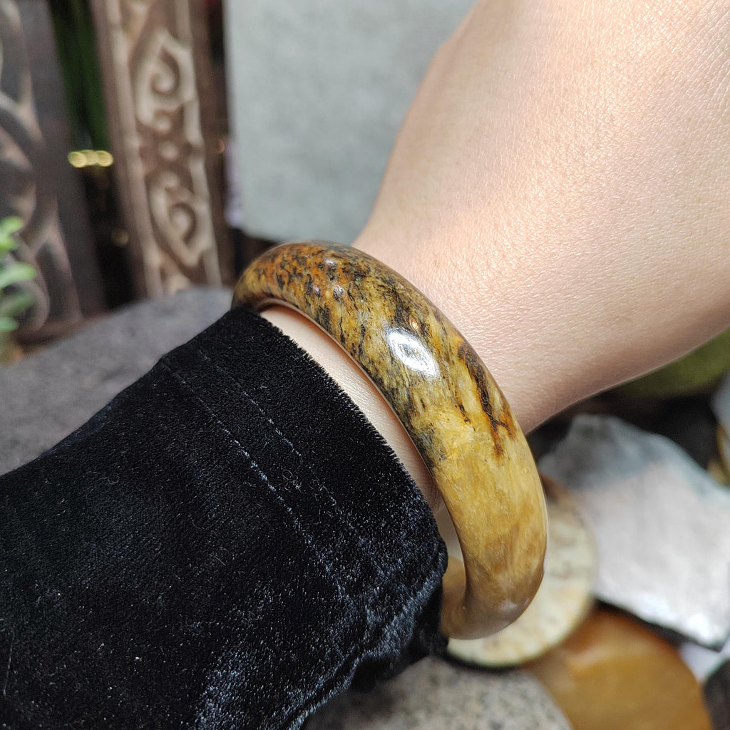 Certified Natural Xiuyan Jade Bangle 64.4mm Unisex SL562 SL Precious
