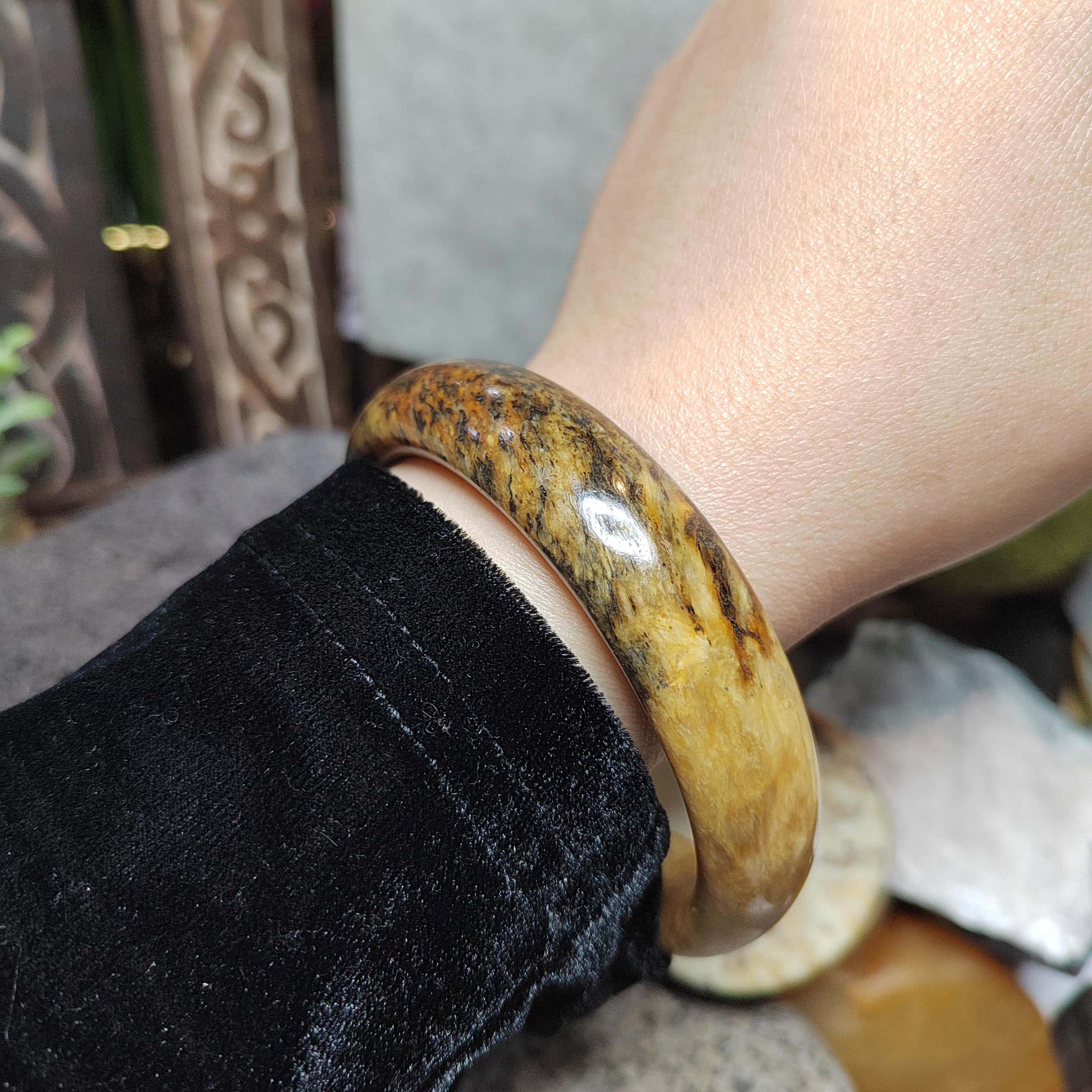 Certified Natural Xiuyan Jade Bangle 64.4mm Unisex SL562 SL Precious