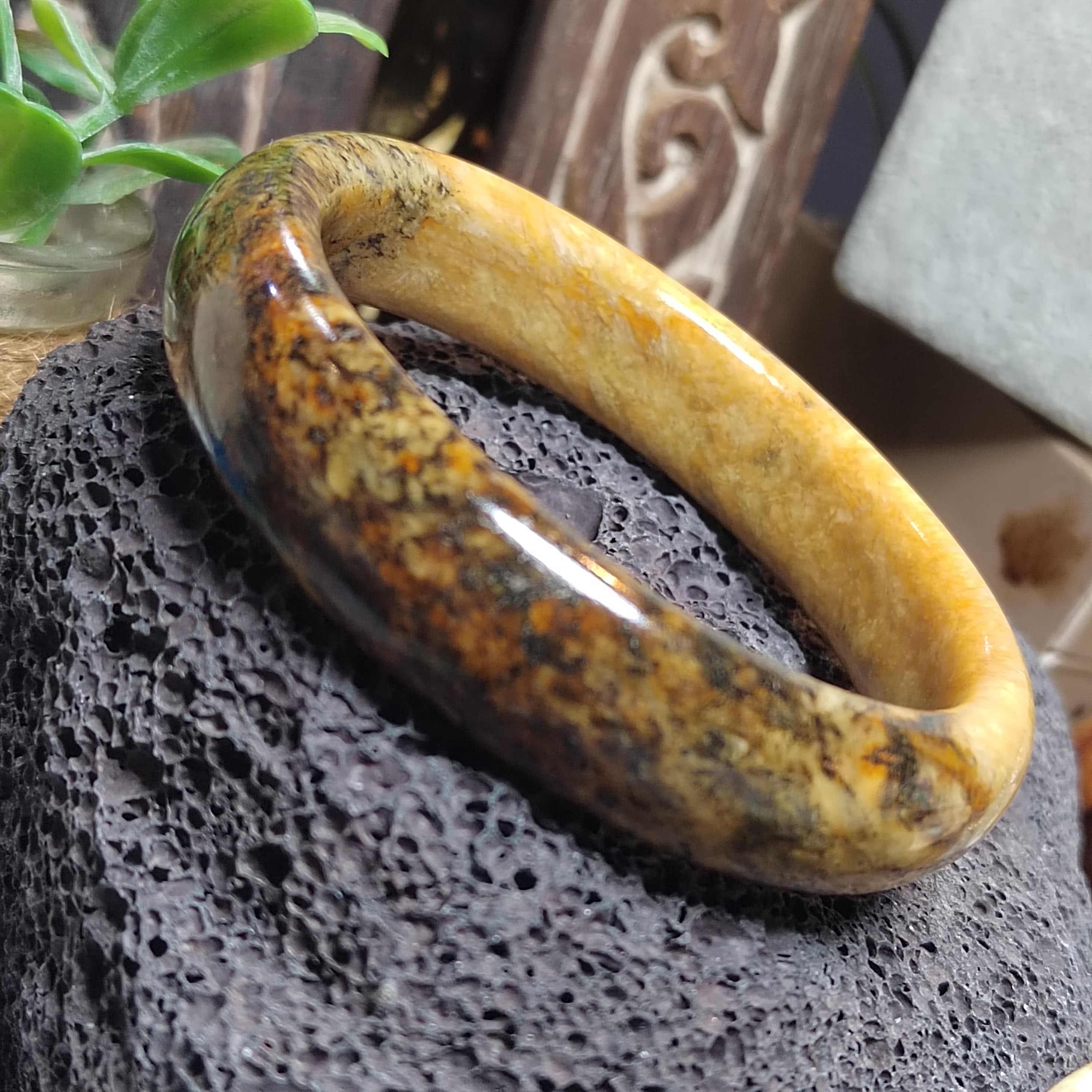 Certified Natural Xiuyan Jade Bangle 64.4mm Unisex SL562 SL Precious