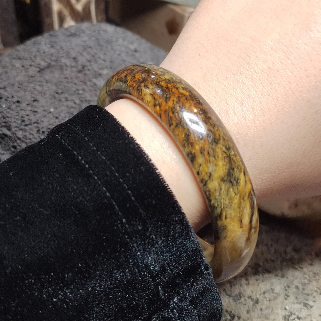 Certified Natural Xiuyan Jade Bangle 64.4mm Unisex SL562 SL Precious