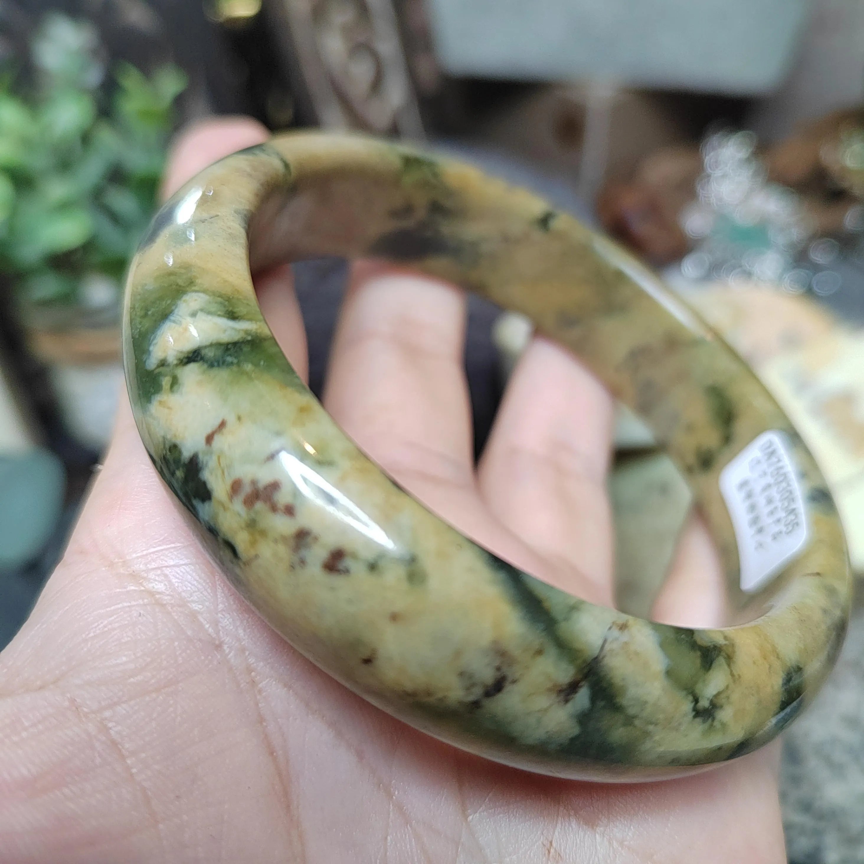 Certified Natural Xiuyan Jade Bangle “Tiger-Stripe Harmony” | Inner 64mm SL563 SL Precious