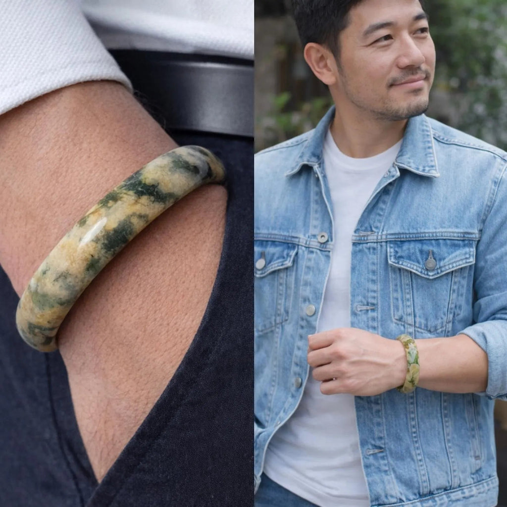 Certified Natural Xiuyan Jade Bangle “Tiger-Stripe Harmony” | Inner 64mm SL563 SL Precious