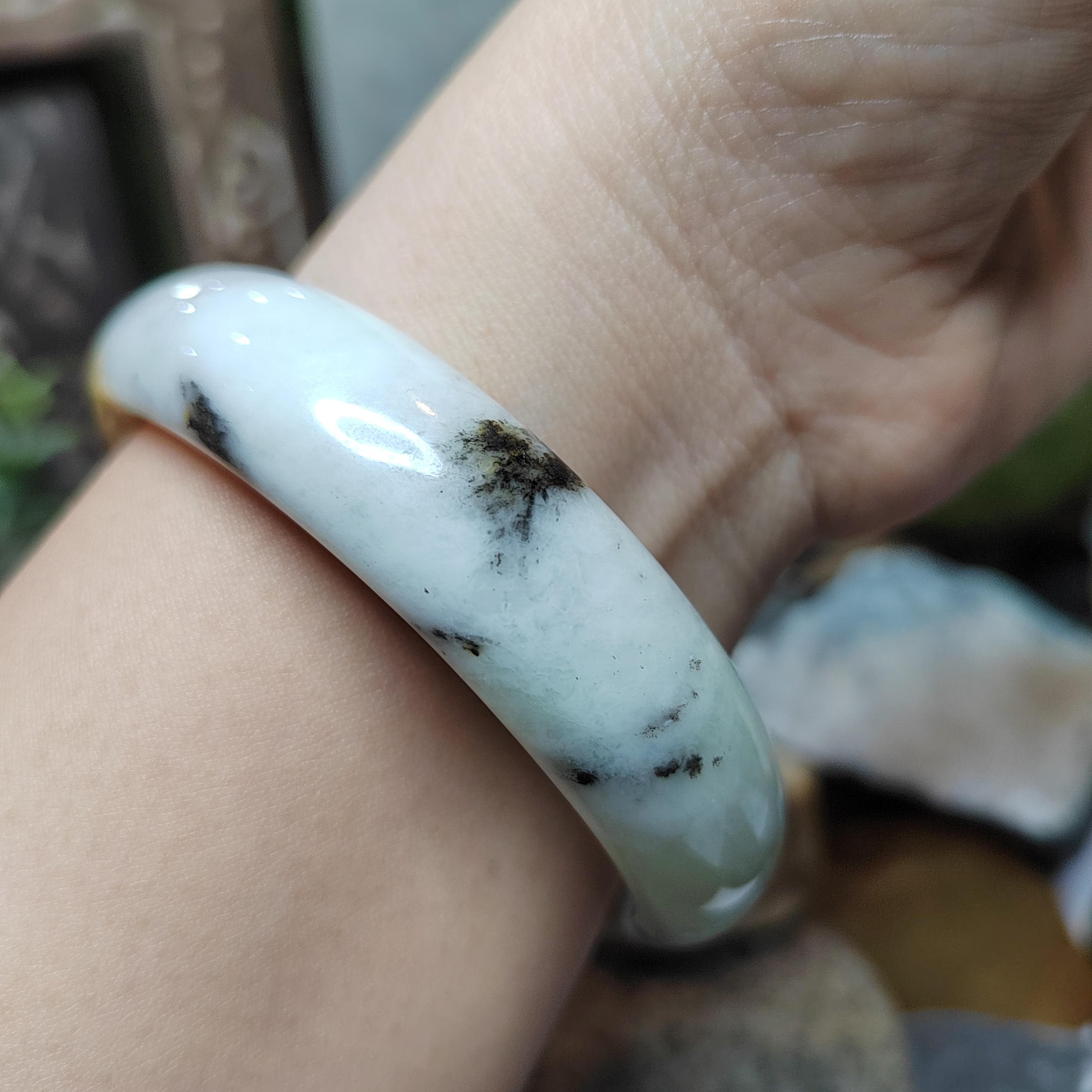 Certified Natural Xiuyan Jade Bangle “Ink & Amber Fortune” | Inner 64.8mm SL564 SL Precious