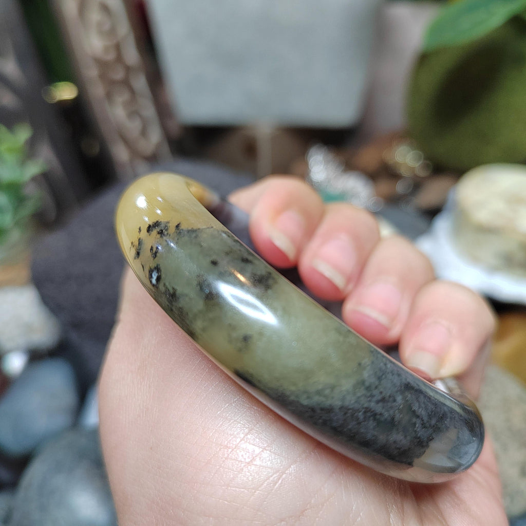 Certified Natural Xiuyan Jade Bangle “Amber Mist Glow” | Inner 57.1mm SL565 SL Precious