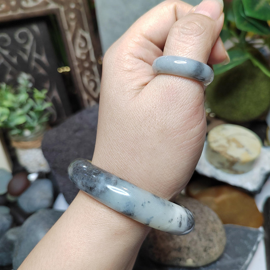 Certified Natural Xiuyan Jade Bangle “Amber Mist Glow” | Inner 57.1mm SL565 SL Precious