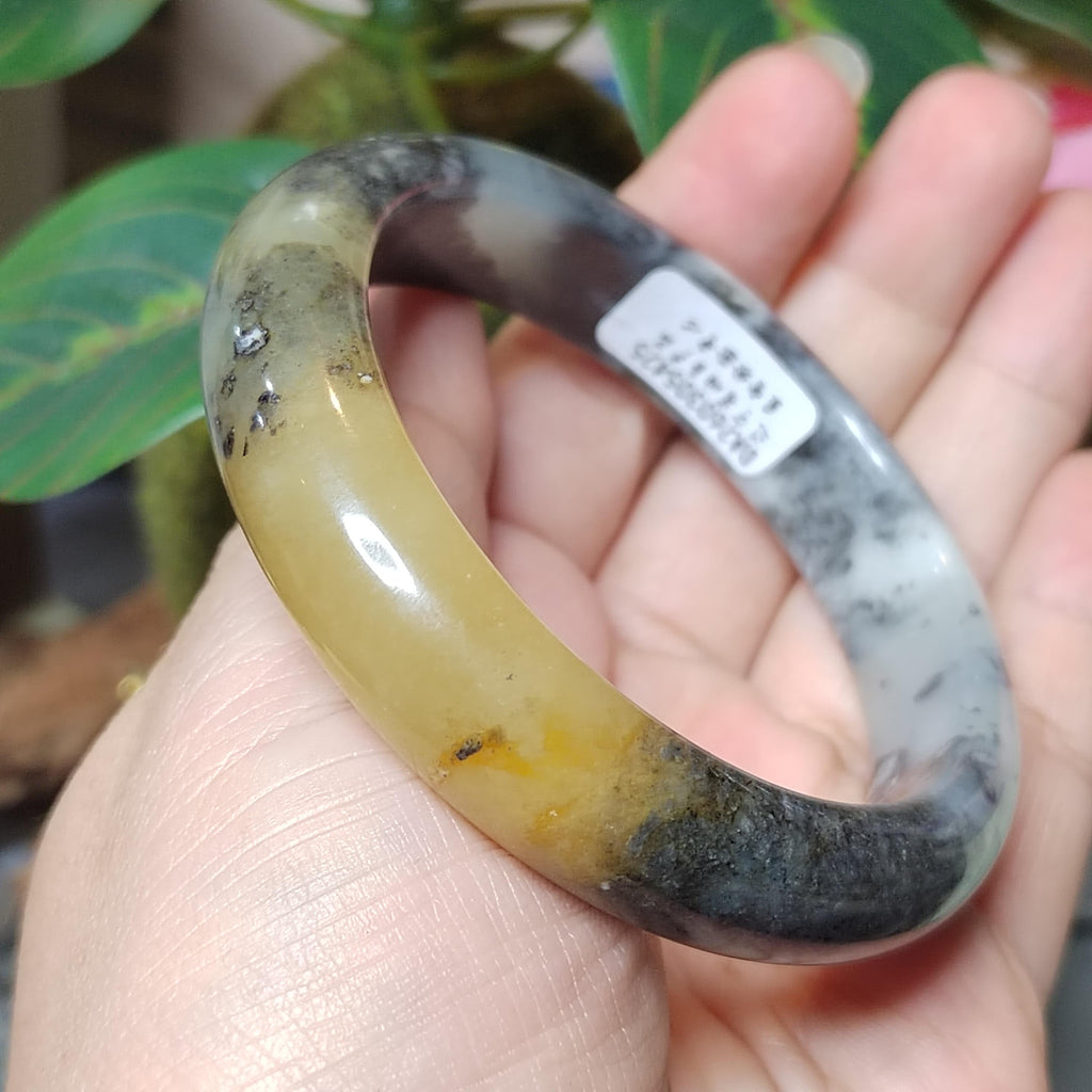 Certified Natural Xiuyan Jade Bangle “Amber Mist Glow” | Inner 57.1mm SL565 SL Precious