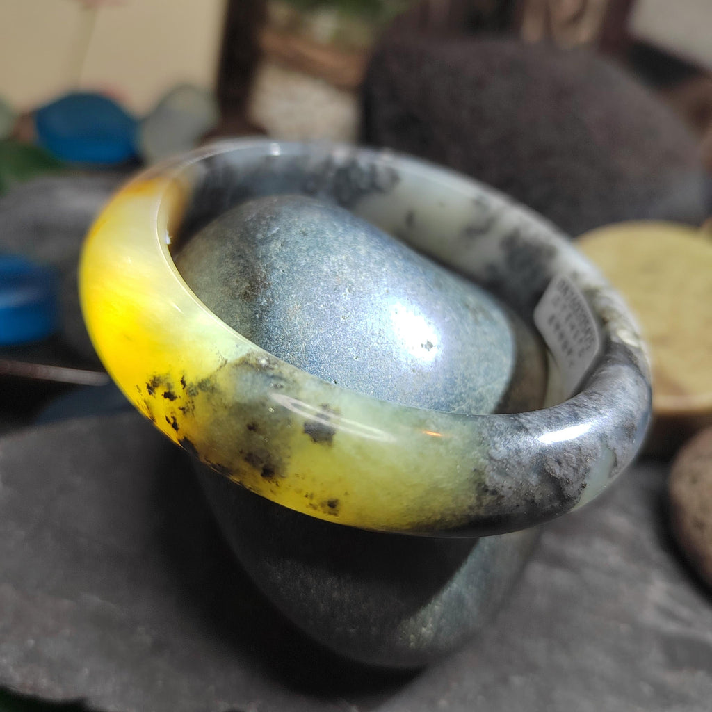 Certified Natural Xiuyan Jade Bangle “Amber Mist Glow” | Inner 57.1mm SL565 SL Precious