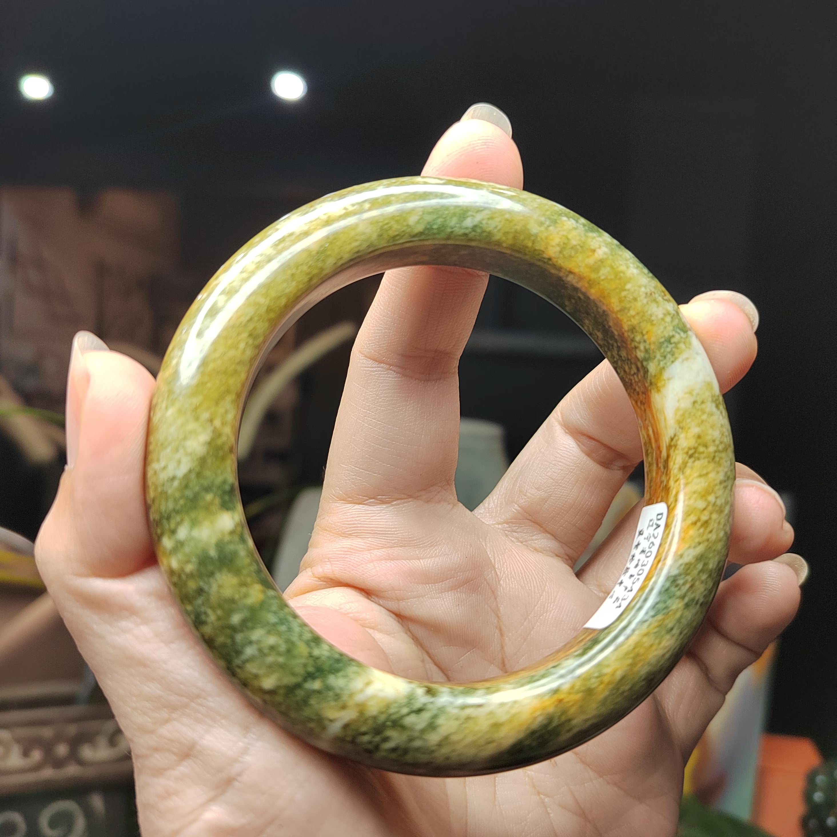 Certified Natural Xiuyan Jade Bangle “Celestial Clouds” | Inner 58.3 mm SL566 SL Precious
