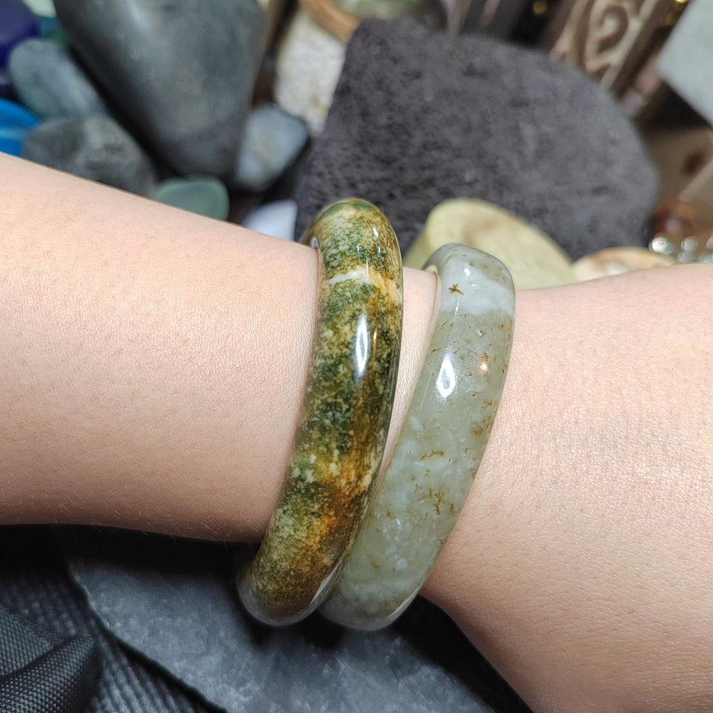 Certified Natural Xiuyan Jade Bangle “Celestial Clouds” | Inner 58.3 mm SL566 SL Precious
