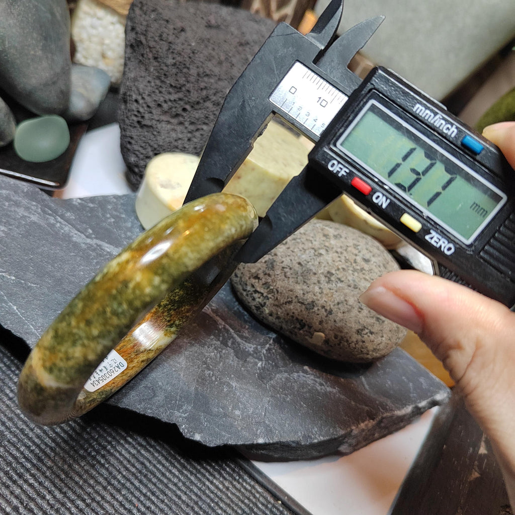 Certified Natural Xiuyan Jade Bangle “Celestial Clouds” | Inner 58.3 mm SL566 SL Precious