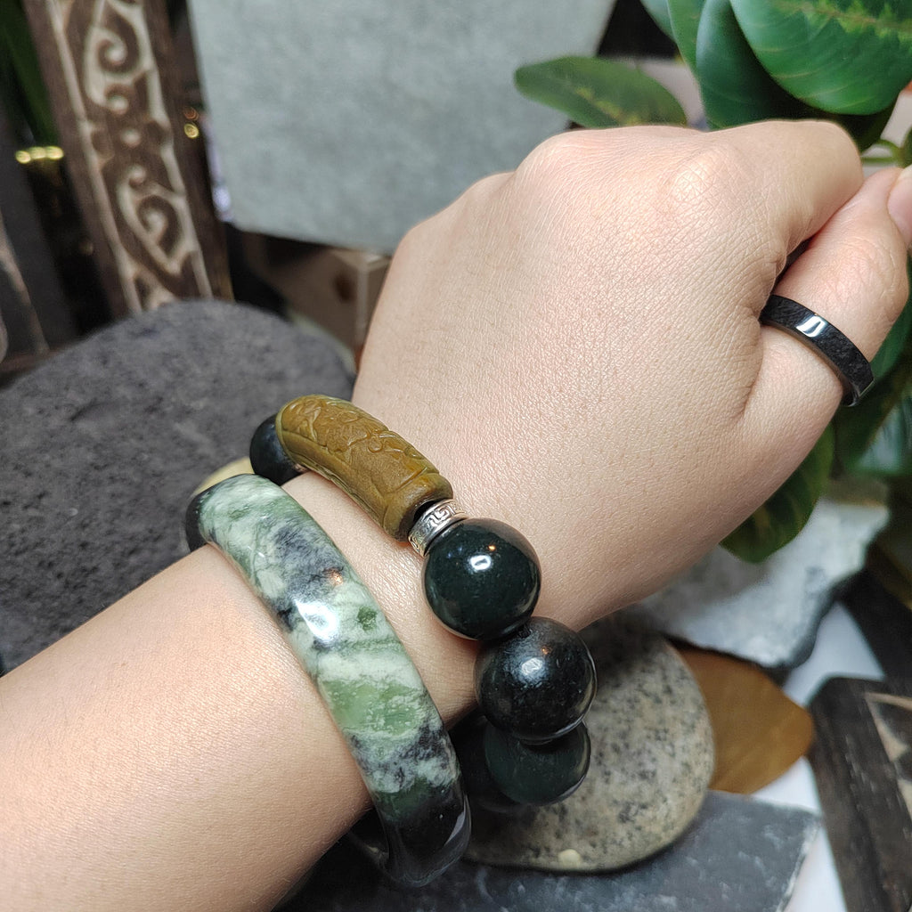 Collector’s Grade Xiuyan Jade Bangle “Cloud Veil Horizon” | 61.4 mm SL570 SL Precious