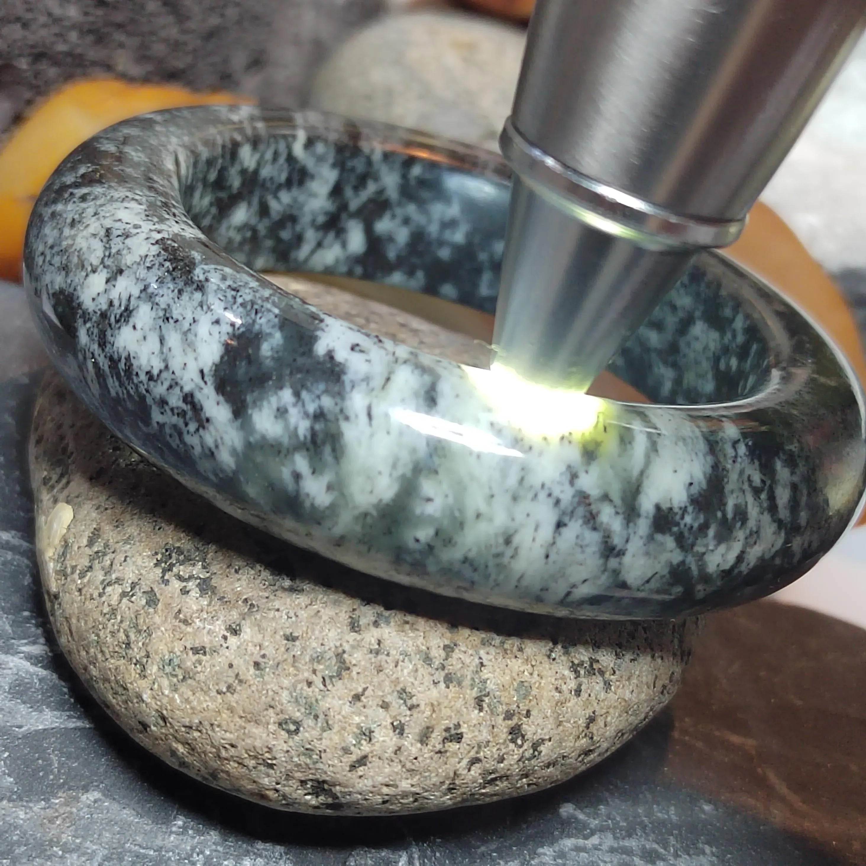 Certified Rare Large Natural Xiuyan Jade Bangle “Ink Cloud Elegance” 59.9mm | SL553 SL Precious