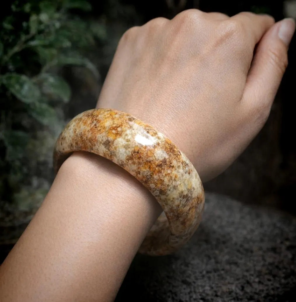 Certified Large Beautiful Natural Rustic Xiuyan Jade Bangle 57.2mm | SL555 SL Precious