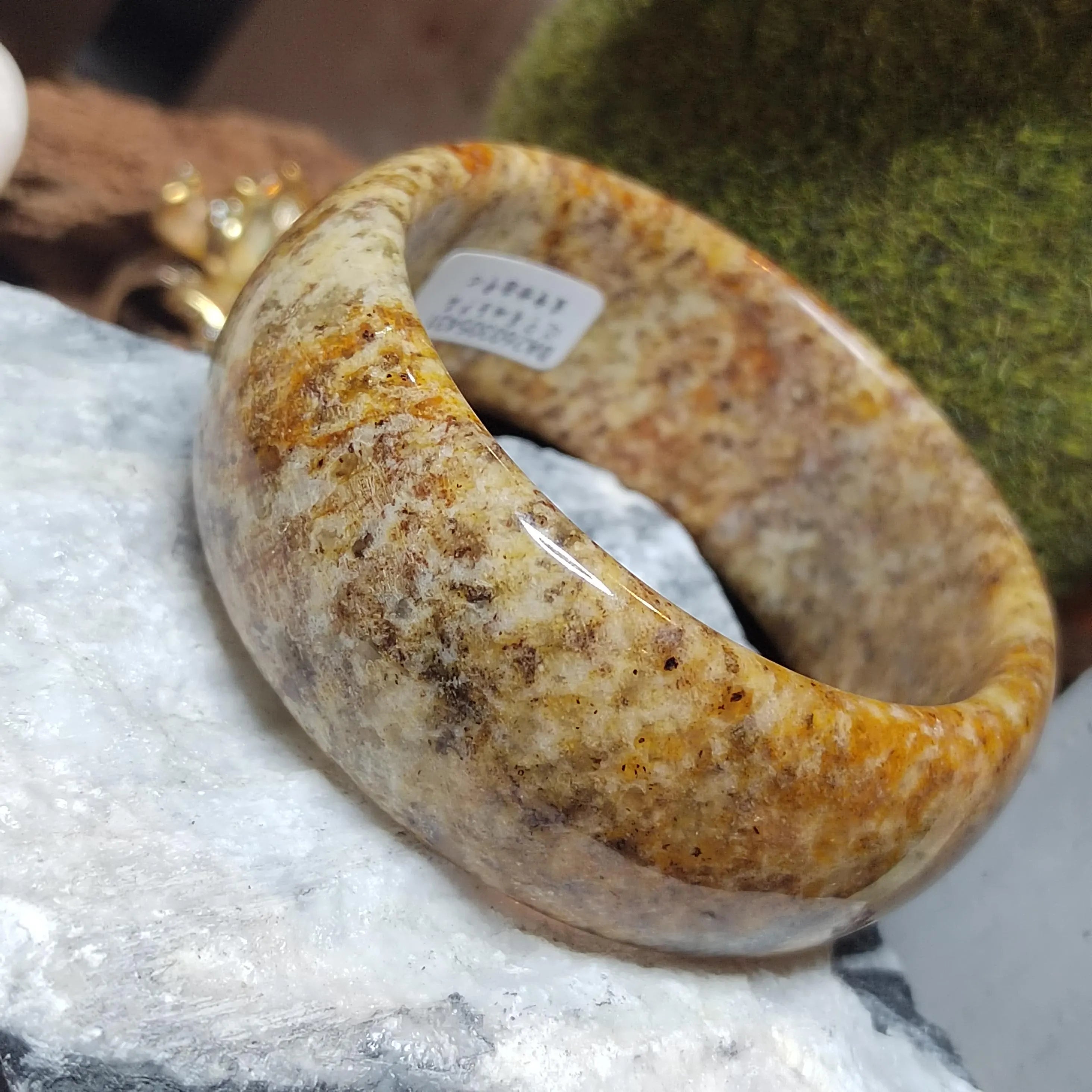Certified Large Beautiful Natural Rustic Xiuyan Jade Bangle 57.2mm | SL555 SL Precious