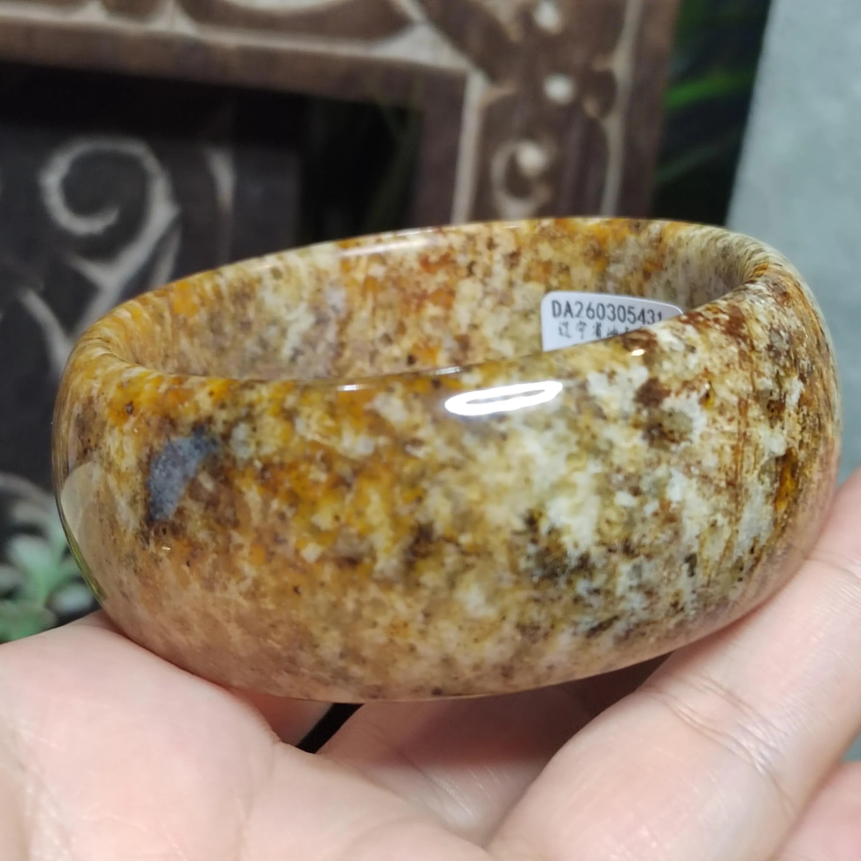 Certified Large Beautiful Natural Rustic Xiuyan Jade Bangle 57.2mm | SL555 SL Precious
