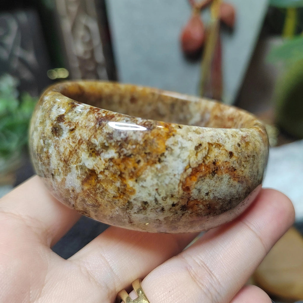 Certified Large Beautiful Natural Rustic Xiuyan Jade Bangle 57.2mm | SL555 SL Precious
