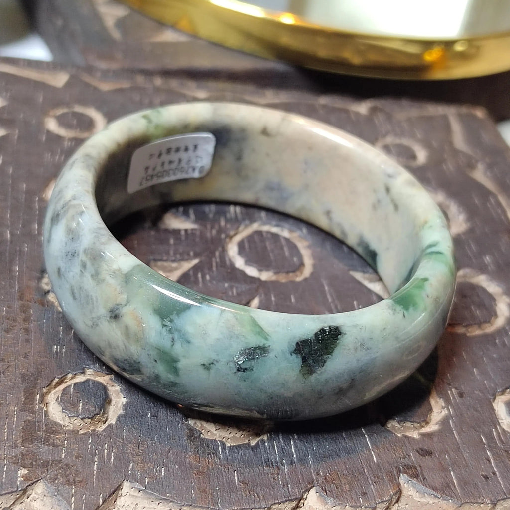 Certified Natural Xiuyan Jade Bangle 57.4mm – Autumn Bloom Design SL557 SL Precious