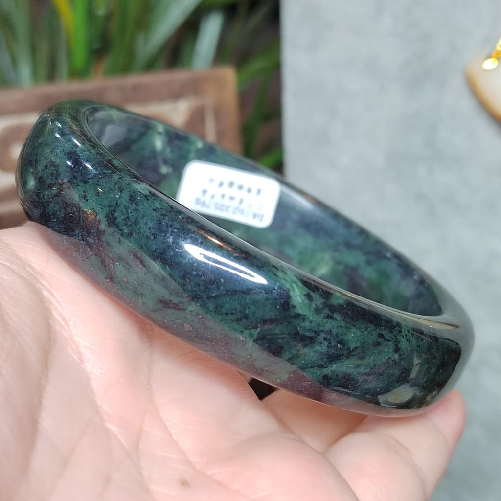 Certified Natural Xiuyan Jade Bangle 65.3mm – Ink Glow Forest SL558 SL Precious
