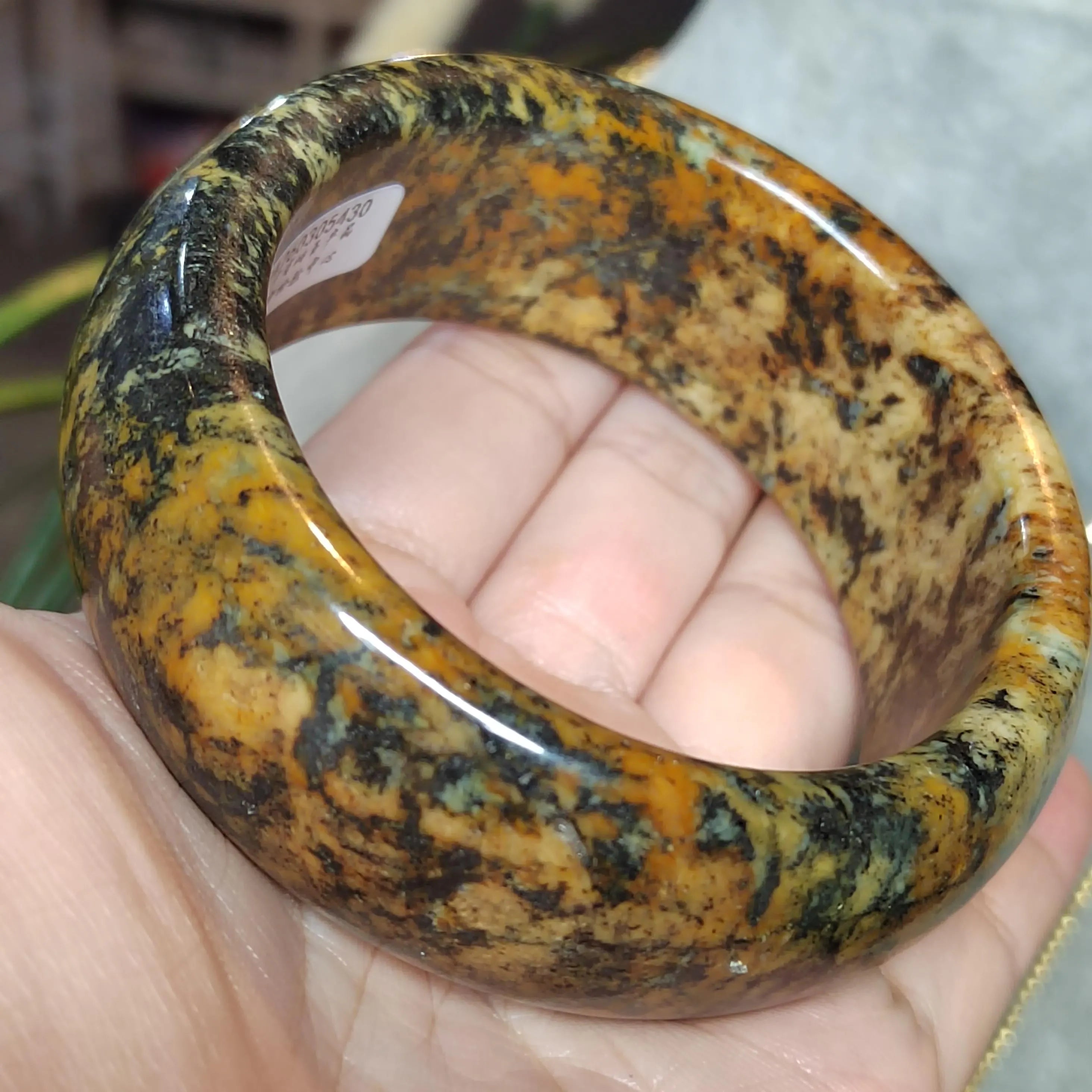 Certified Natural Xiuyan Jade Bangle 59.6mm | Ink‑Wash Harmony SL559 SL Precious