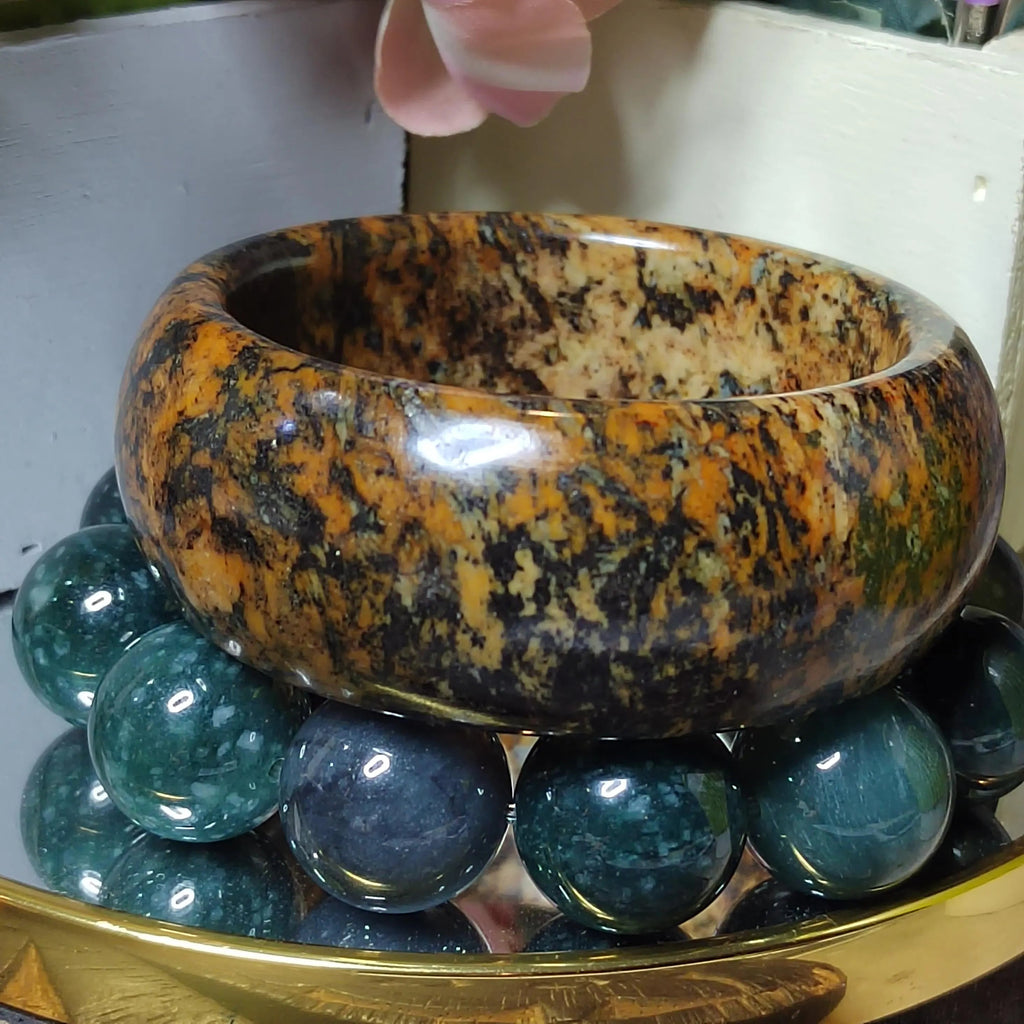 Certified Natural Xiuyan Jade Bangle 59.6mm | Ink‑Wash Harmony SL559 SL Precious