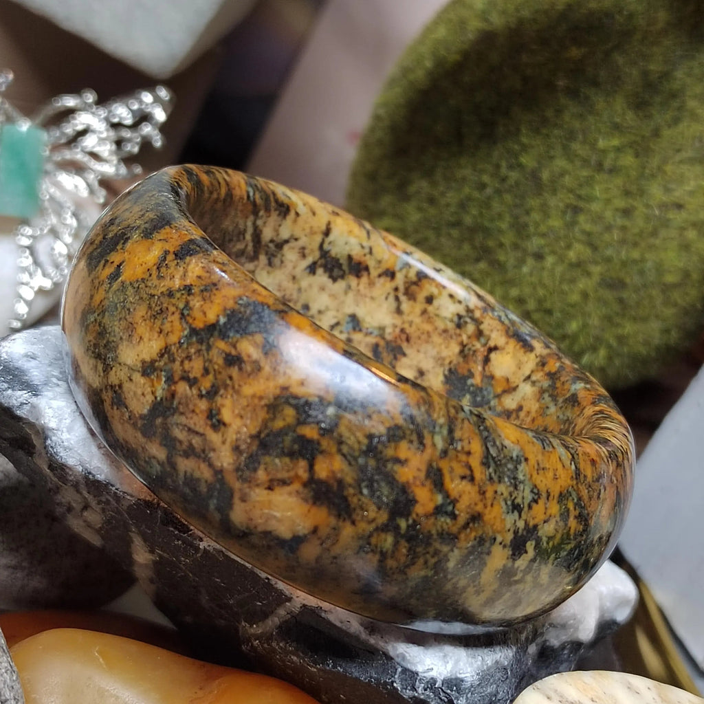 Certified Natural Xiuyan Jade Bangle 59.6mm | Ink‑Wash Harmony SL559 SL Precious