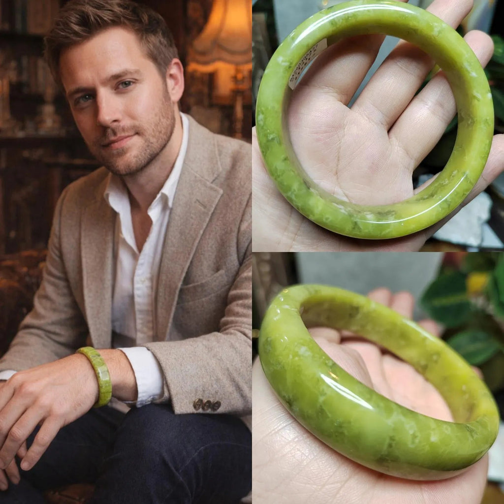 Certified Natural Unisex Apple Green Natural Xiuyan Jade Bangle 63.4mm | SL560 SL Precious