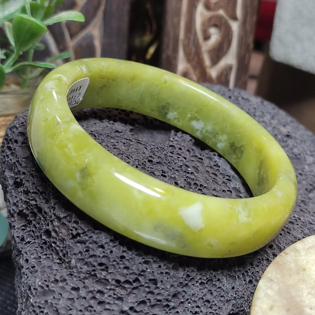 Certified Natural Unisex Apple Green Natural Xiuyan Jade Bangle 63.4mm | SL560 SL Precious