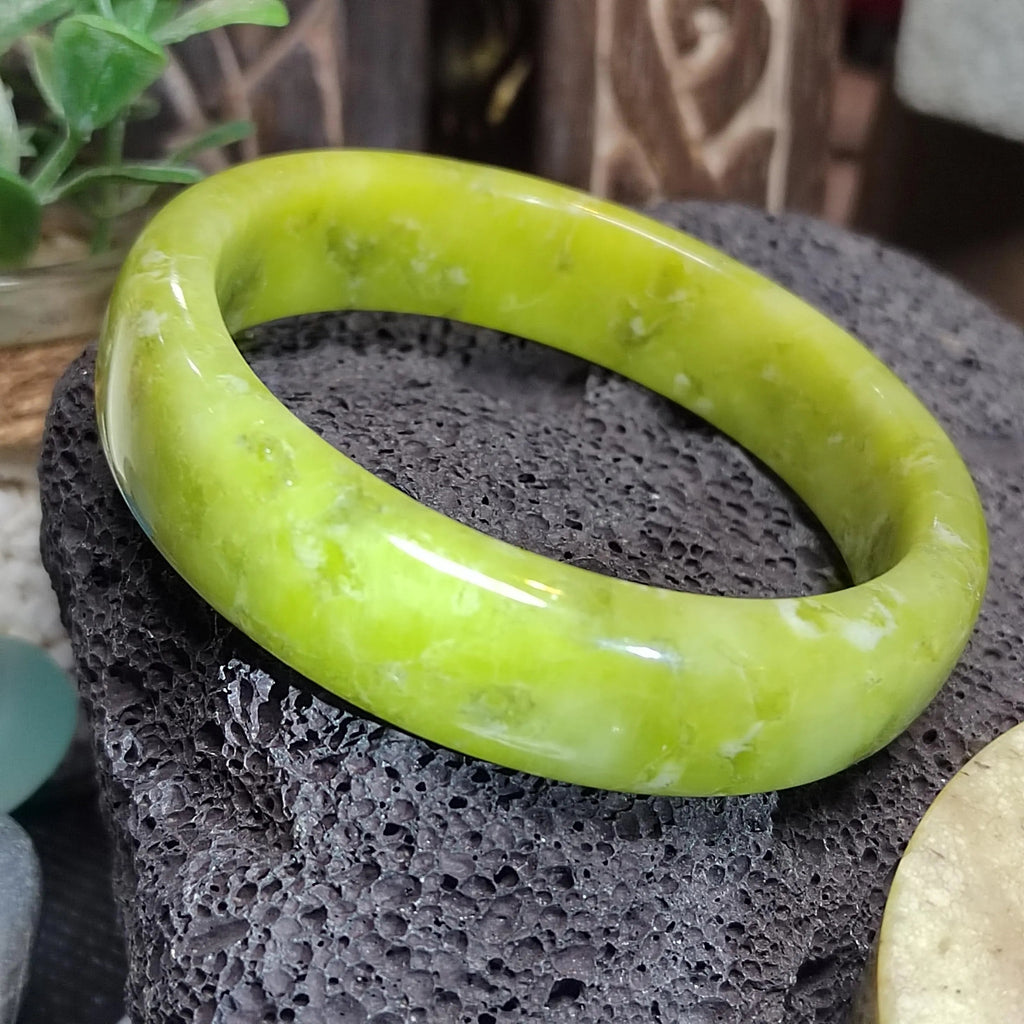 Certified Natural Unisex Apple Green Natural Xiuyan Jade Bangle 63.4mm | SL560 SL Precious