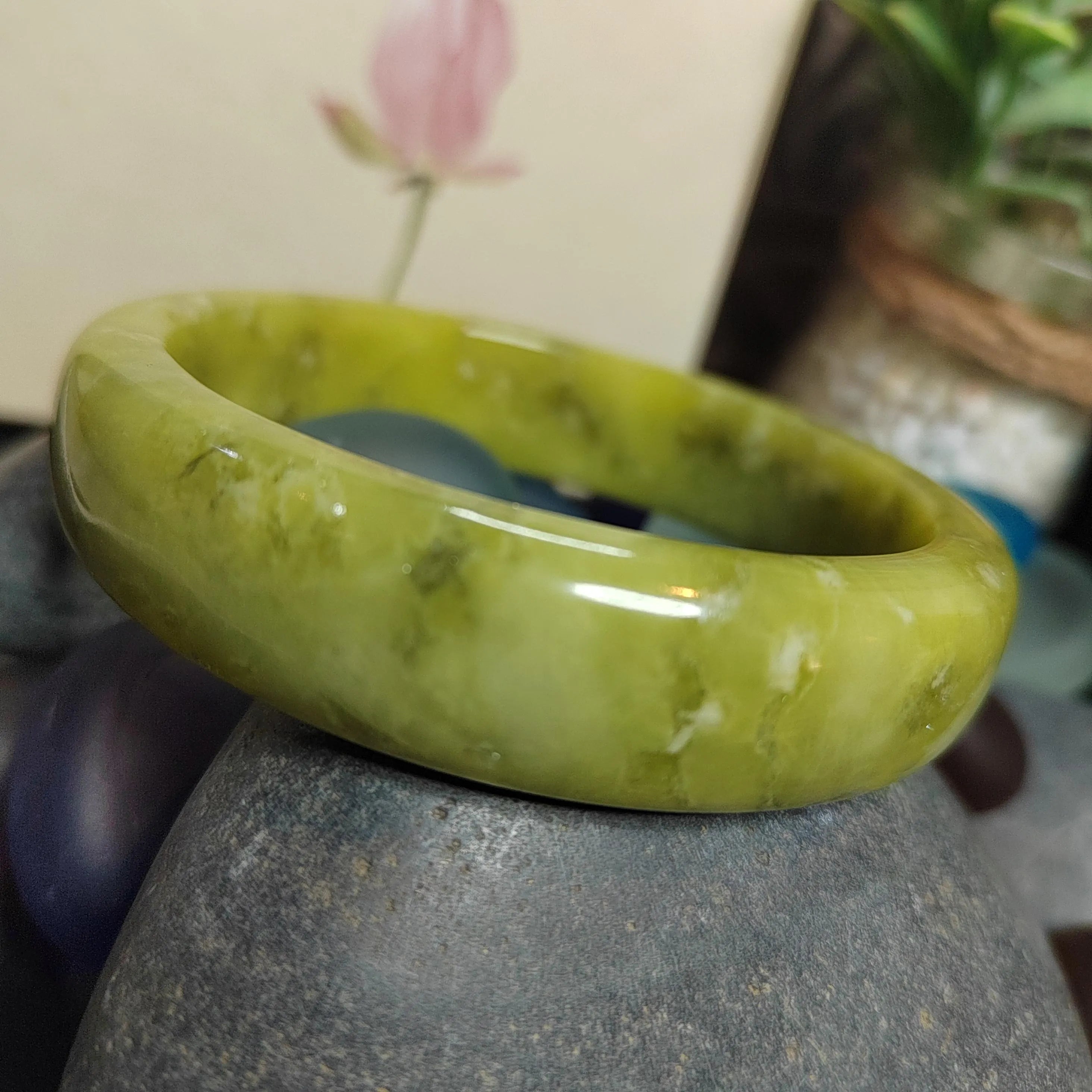 Certified Natural Unisex Apple Green Natural Xiuyan Jade Bangle 63.4mm | SL560 SL Precious