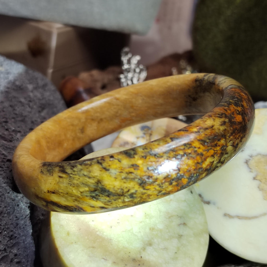 Certified Natural Xiuyan Jade Bangle 64.4mm Unisex SL562 SL Precious