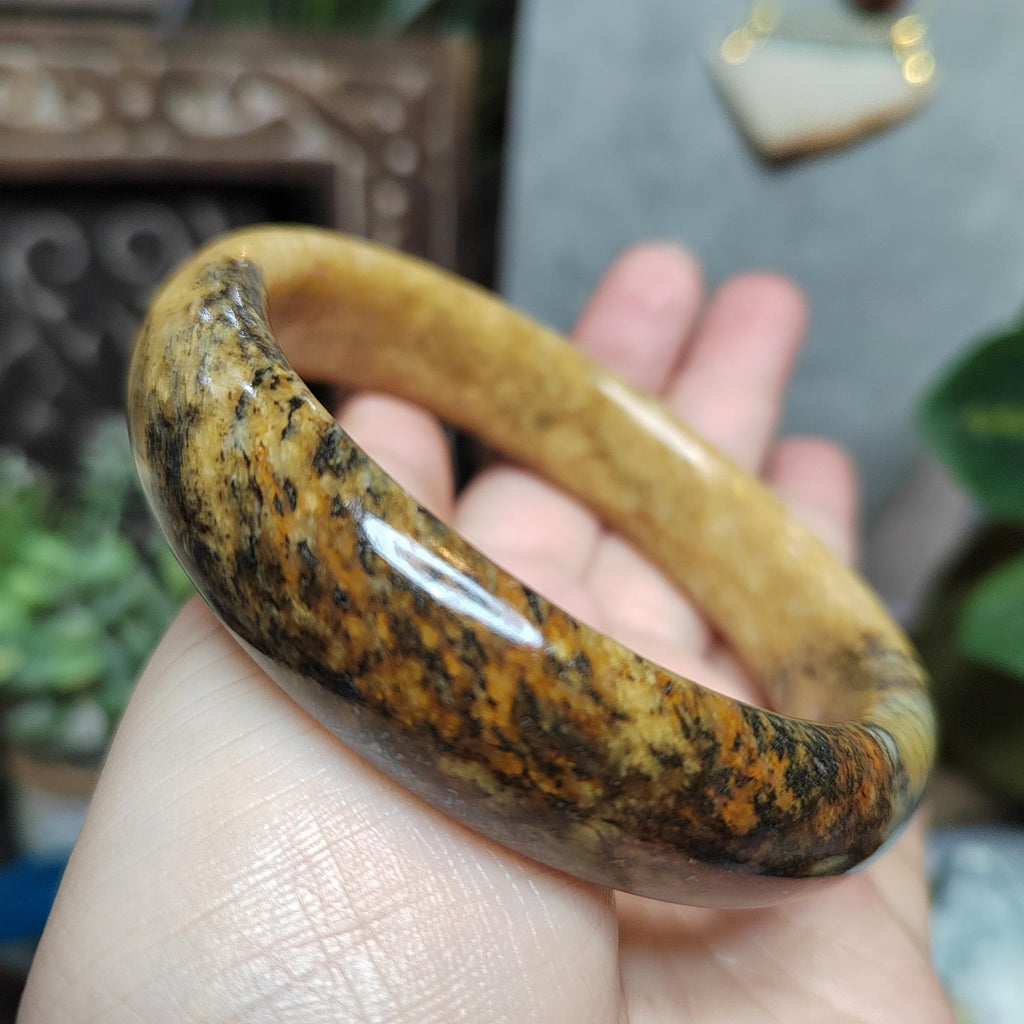 Certified Natural Xiuyan Jade Bangle 64.4mm Unisex SL562 SL Precious