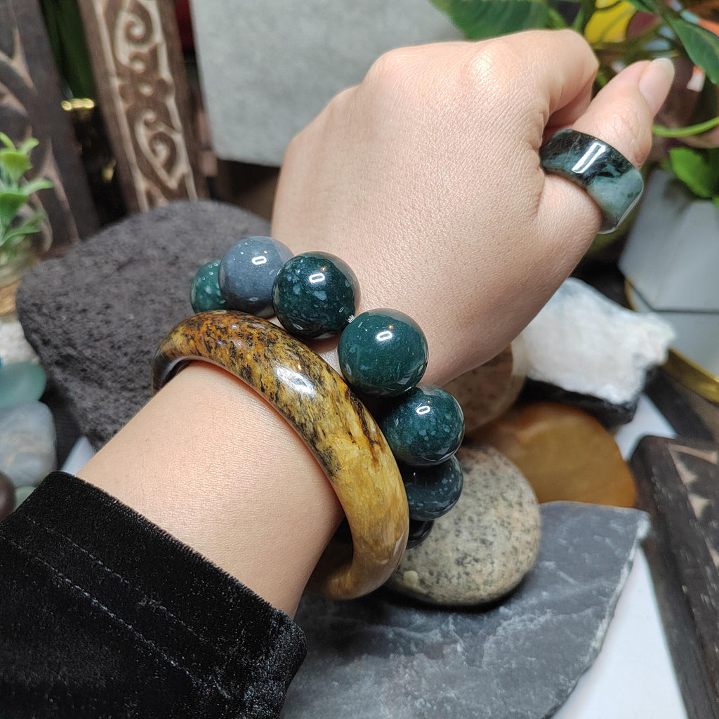 Certified Natural Xiuyan Jade Bangle 64.4mm Unisex SL562 SL Precious