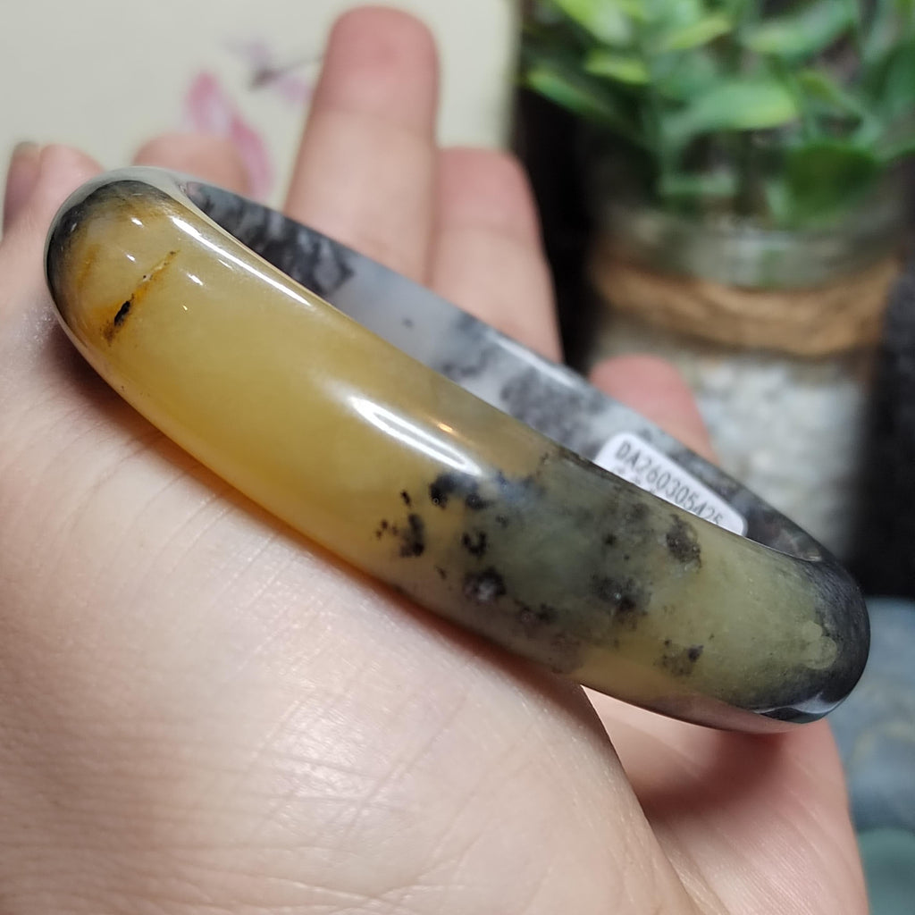 Certified Natural Xiuyan Jade Bangle “Amber Mist Glow” | Inner 57.1mm SL565 SL Precious