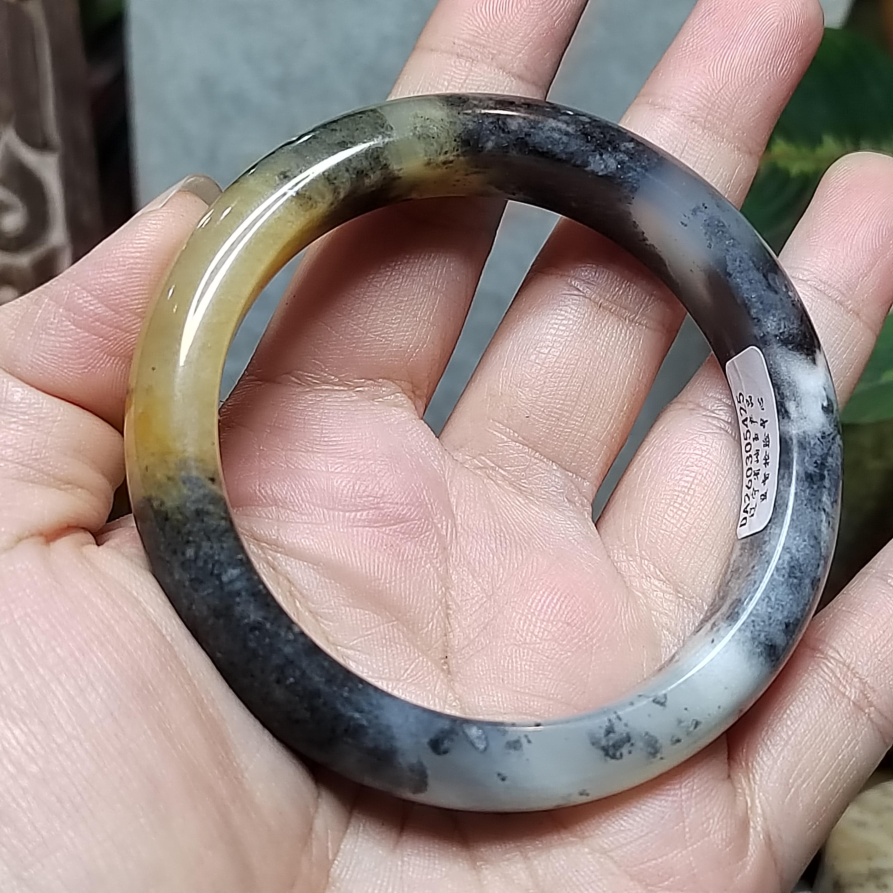 Certified Natural Xiuyan Jade Bangle “Amber Mist Glow” | Inner 57.1mm SL565 SL Precious