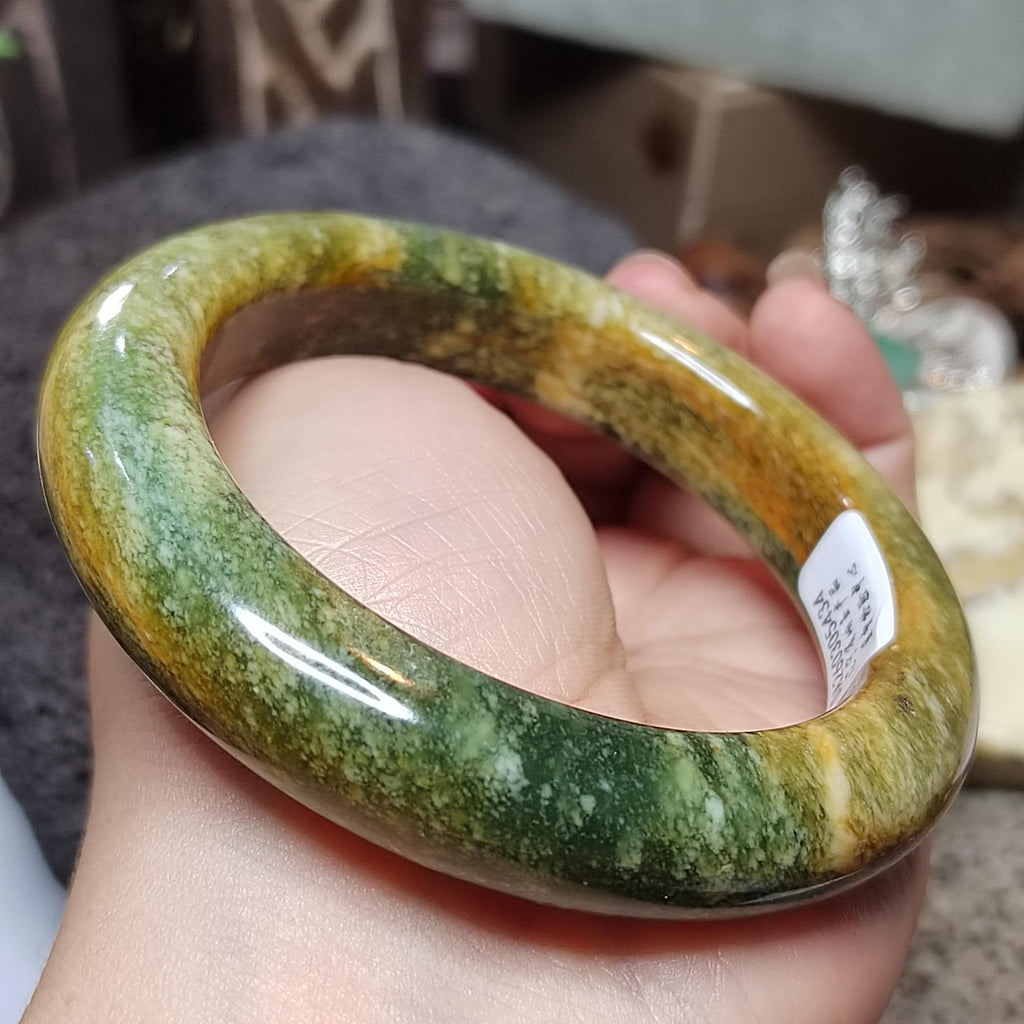 Certified Natural Xiuyan Jade Bangle “Celestial Clouds” | Inner 58.3 mm SL566 SL Precious