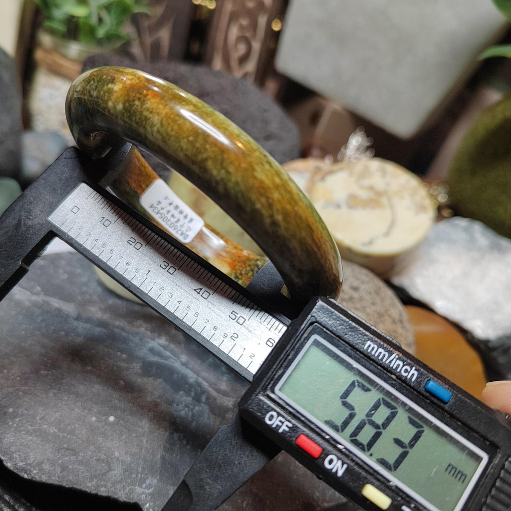 Certified Natural Xiuyan Jade Bangle “Celestial Clouds” | Inner 58.3 mm SL566 SL Precious