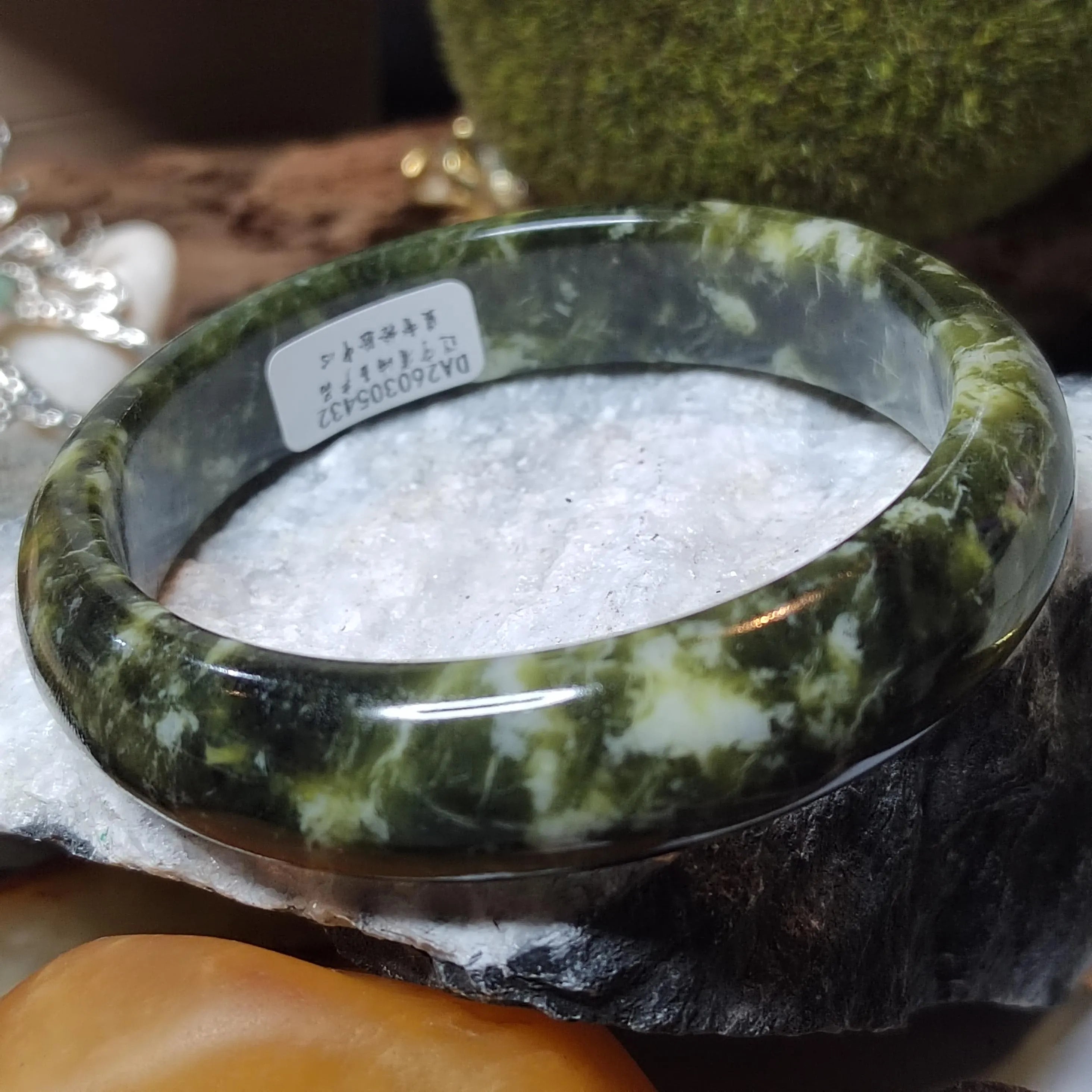 Certified Natural Xiuyan Jade Bangle “Ancient Forest” | Inner 61.7 mm SL567 SL Precious
