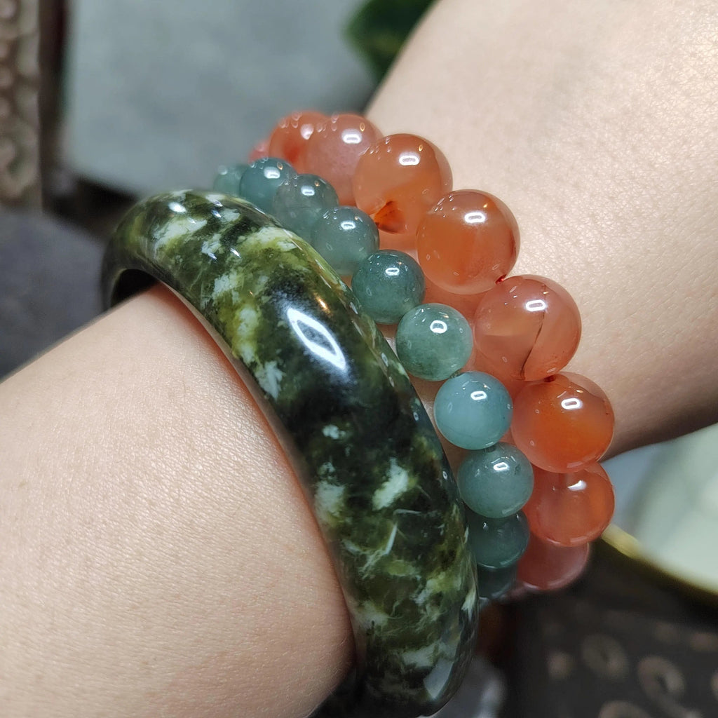 Certified Natural Xiuyan Jade Bangle “Ancient Forest” | Inner 61.7 mm SL567 SL Precious