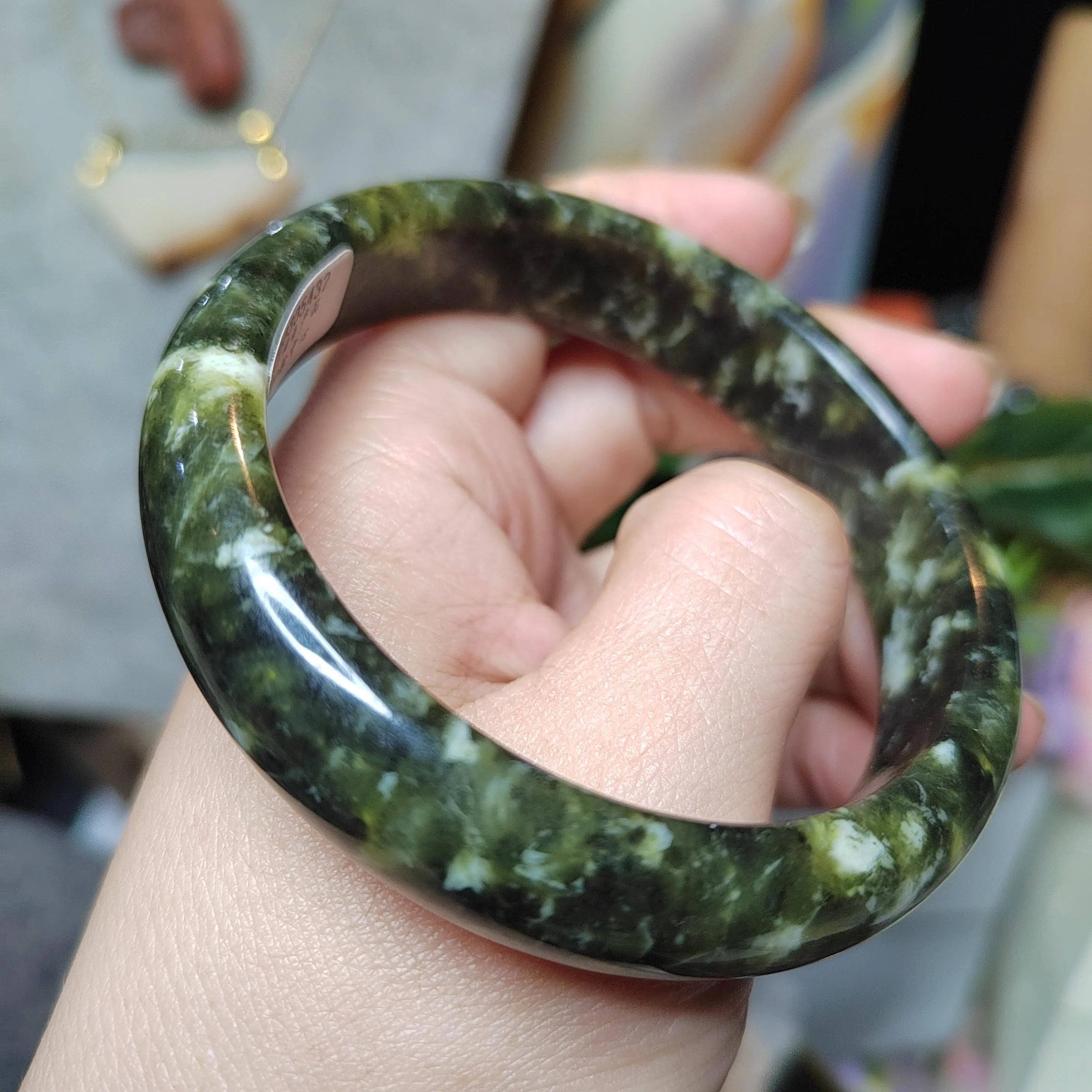 Certified Natural Xiuyan Jade Bangle “Ancient Forest” | Inner 61.7 mm SL567 SL Precious