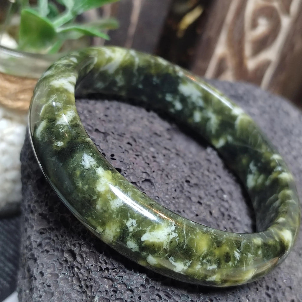 Certified Natural Xiuyan Jade Bangle “Ancient Forest” | Inner 61.7 mm SL567 SL Precious
