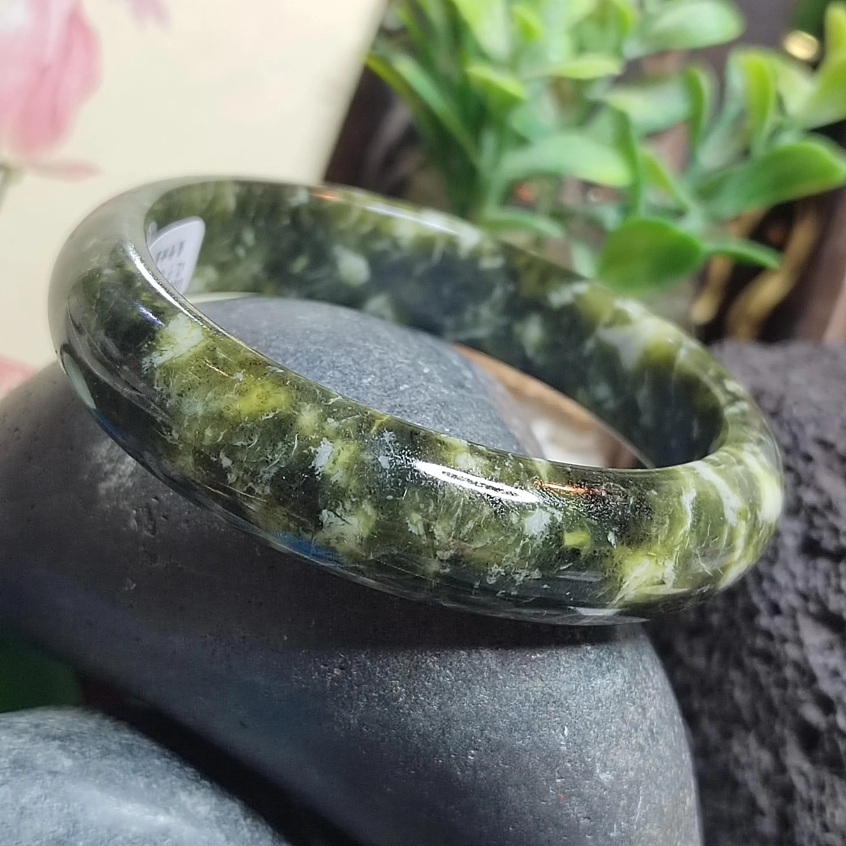 Certified Natural Xiuyan Jade Bangle “Ancient Forest” | Inner 61.7 mm SL567 SL Precious