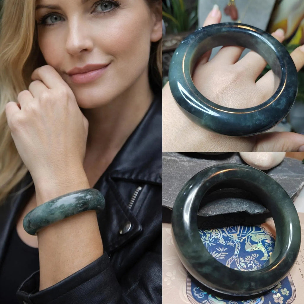 Certified Natural Xiuyan Jade Large Thick Collector’s Bangle | (60mm) SL176 SL Precious