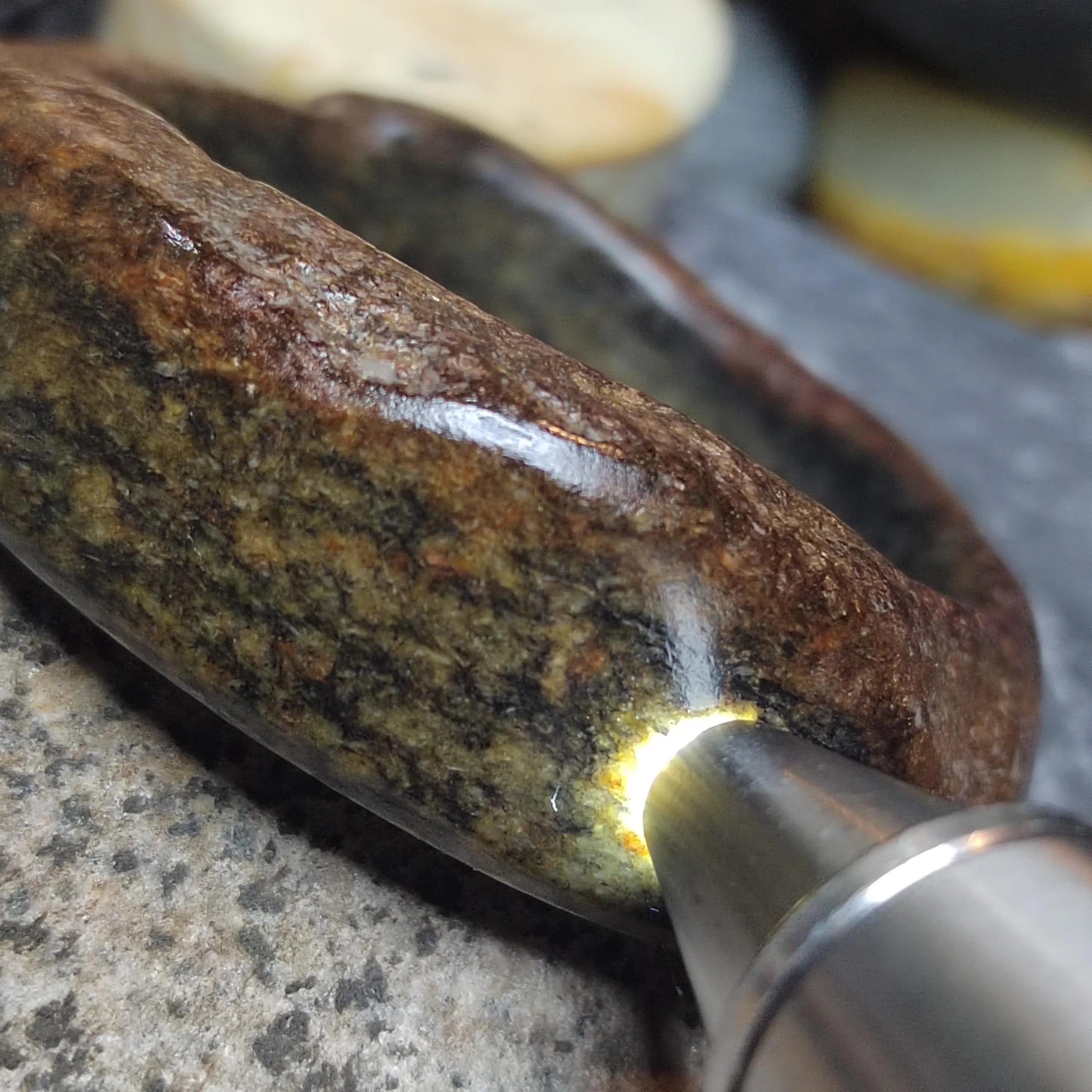 Certified Natural Hemo Jade With Skin Uneven Cutting Rare Design Bangle 59.44mm | SL571 SL Precious