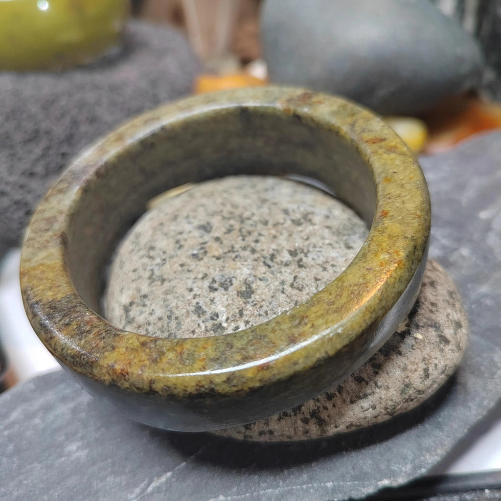 Certified Natural Hemo Jade With Skin Uneven Cutting Rare Design Bangle 59.44mm | SL571 SL Precious