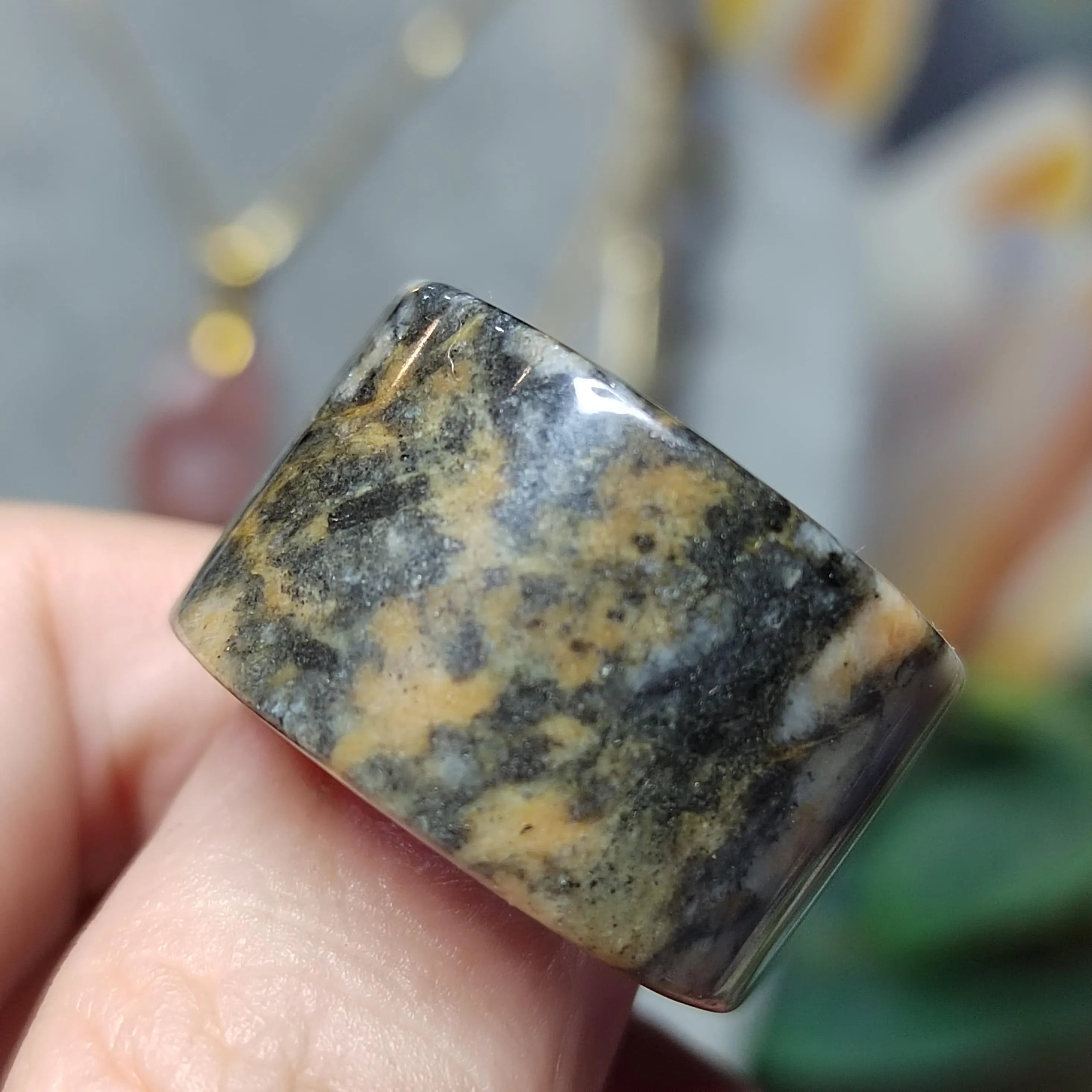 Certified Natural Xiuyan Jade Ring “Vintage Earth Elegance” | Inner 18.4 mm (US 8.5) SL584 SL Precious