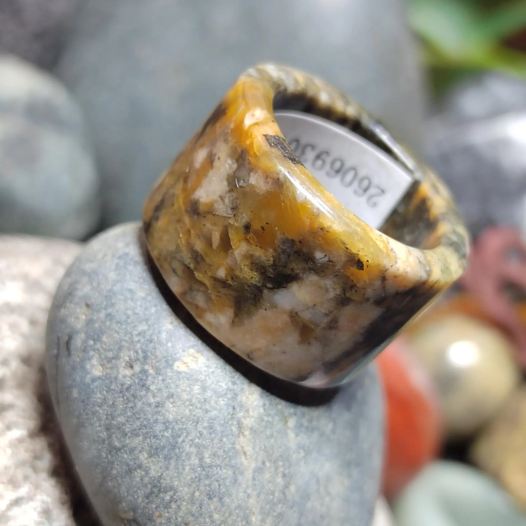Certified Natural Xiuyan Jade Ring “Vintage Earth Elegance” | Inner 18.4 mm (US 8.5) SL584 SL Precious
