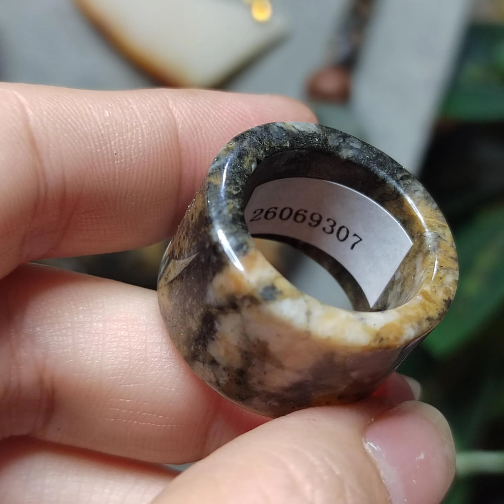 Certified Natural Xiuyan Jade Ring “Vintage Earth Elegance” | Inner 18.4 mm (US 8.5) SL584 SL Precious